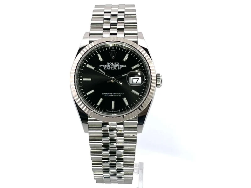 Rolex Datejust 36 Oystersteel Weißgold 126234 Schwarz Jubile-Band