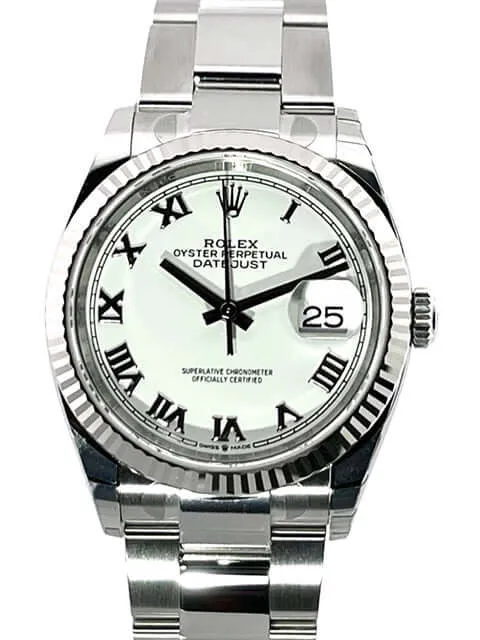 Rolex Datejust 36 Oystersteel Weißgold 126234 Weiß Römisch