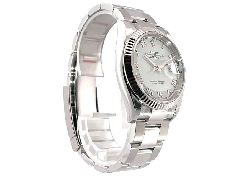 Rolex Datejust 36 Oystersteel Weißgold 126234 Weiß Römisch