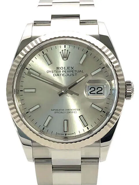 Rolex Datejust 36 Oystersteel Weißgold 126234 Silber