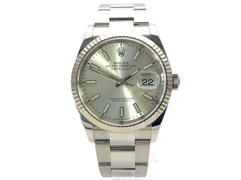 Rolex Datejust 36 Oystersteel Weißgold 126234 Silber
