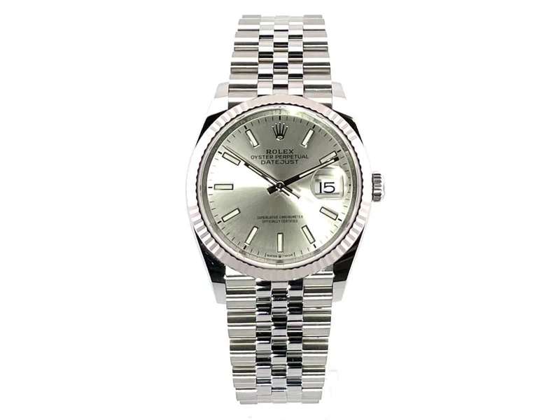 Rolex Datejust 36 Oystersteel Weißgold 126234 Silber Jubile-Band