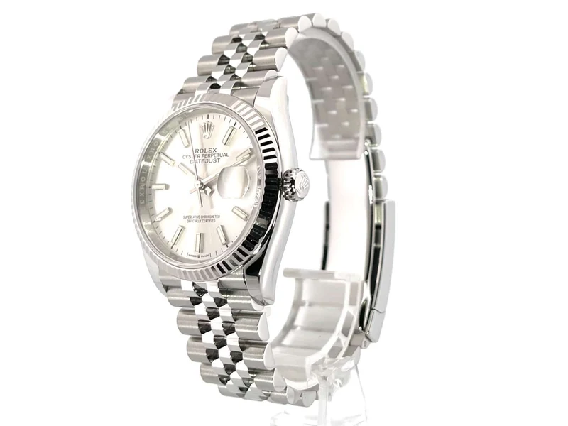 Rolex Datejust 36 Oystersteel Weißgold 126234 Silber Jubile-Band