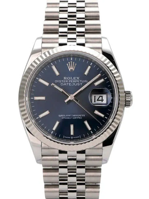 Rolex Datejust 36 Oystersteel Weißgold 126234 Blau Jubile-Band
