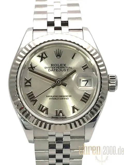 Rolex Datejust 28 Silber Römisch 279174 Jubile-Band aus 2018