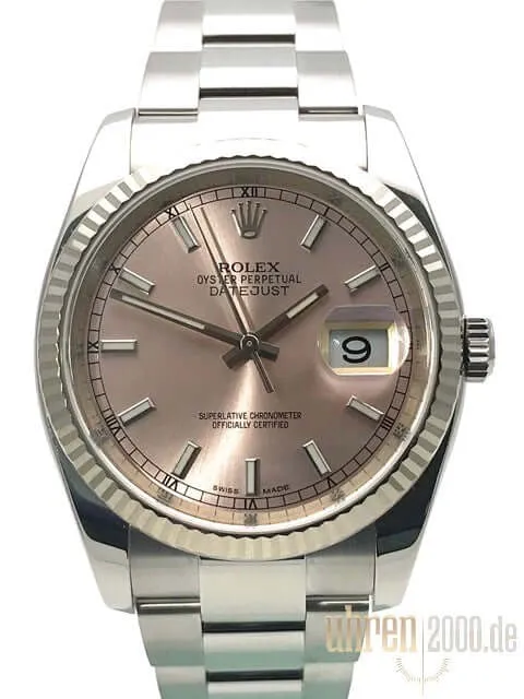 Rolex Datejust 36 Pink Index 116234 LC100 ungetragen