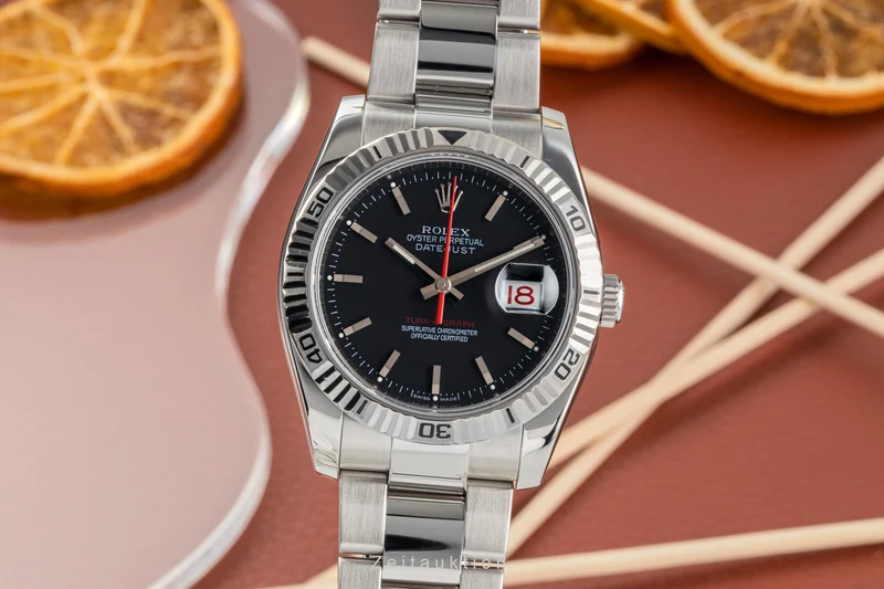 Rolex Datejust Turn-O-Graph steel / white gold automatic men's watch 116264 LP: 8550EUR [2303613]