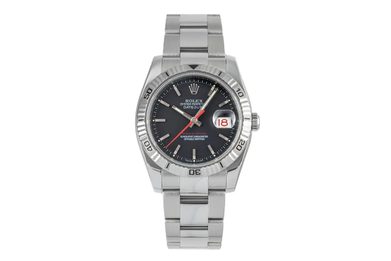 Rolex Datejust Turn-O-Graph steel / white gold automatic men's watch 116264 LP: 8550EUR [2303613]