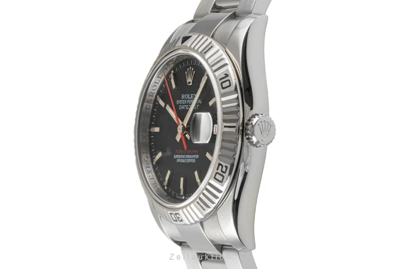 Rolex Datejust Turn-O-Graph steel / white gold automatic men's watch 116264 LP: 8550EUR [2303613]