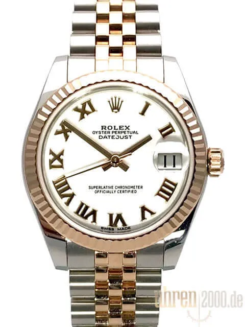 Rolex Datejust 31 Ref. 178271 Weiß Römisch Jubile-Band aus 2017 LC100