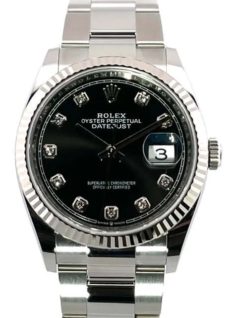Rolex Datejust 36 Oystersteel Weißgold 126234 Diamant Schwarz
