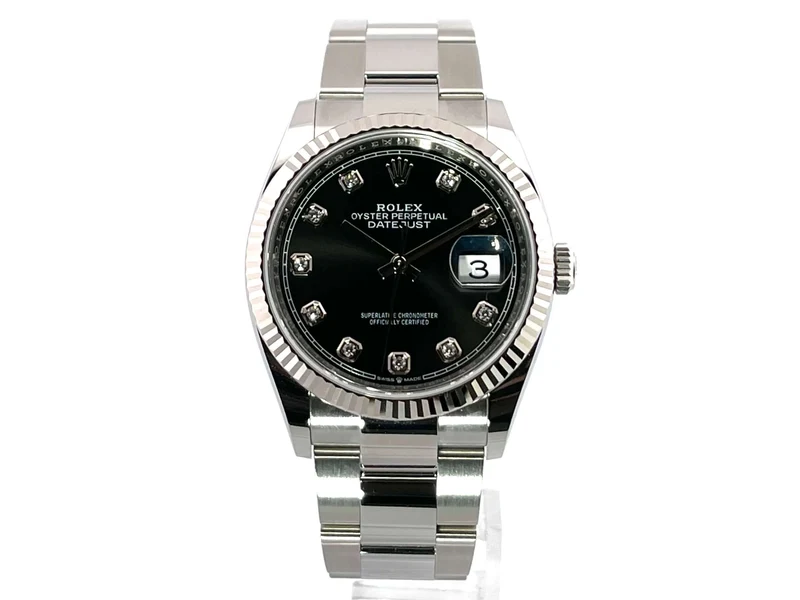 Rolex Datejust 36 Oystersteel Weißgold 126234 Diamant Schwarz