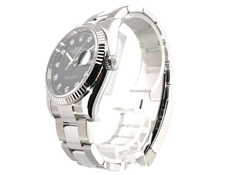Rolex Datejust 36 Oystersteel Weißgold 126234 Diamant Schwarz