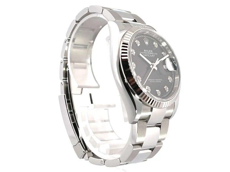 Rolex Datejust 36 Oystersteel Weißgold 126234 Diamant Schwarz