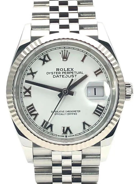 Rolex Datejust 36 Oystersteel Weißgold 126234 Weiß R Jubile-Band