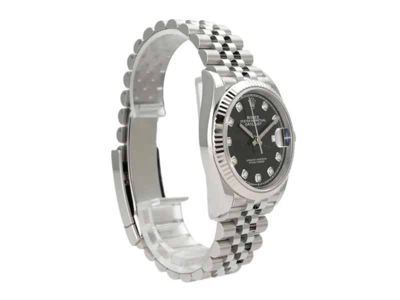 Rolex Datejust 36 Oystersteel Weißgold 126234 Diamant Schwarz Jubile-Band