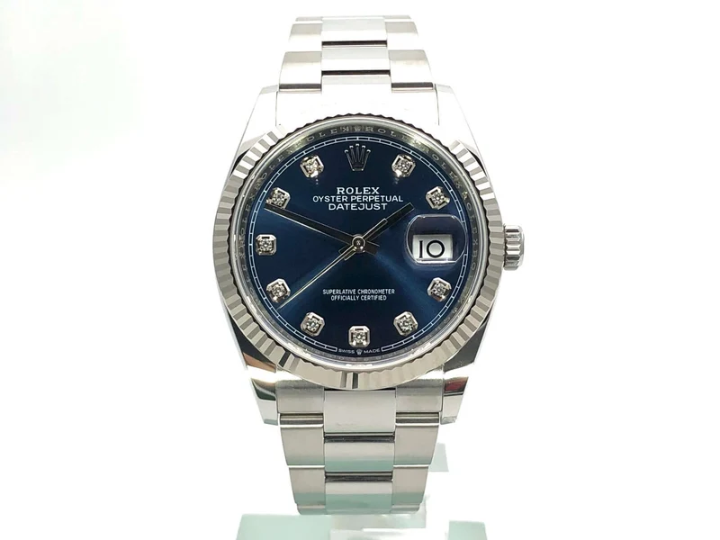 Rolex Datejust 36 Oystersteel Weißgold 126234 Diamant Blau