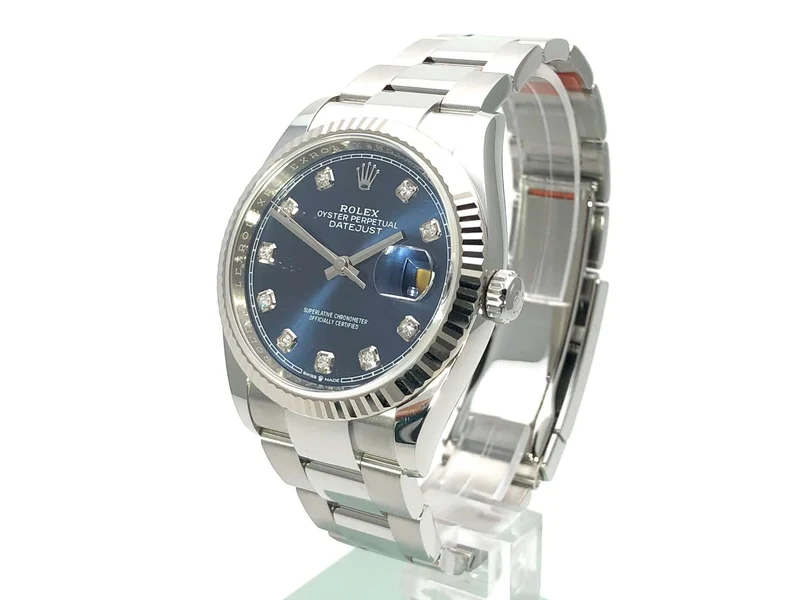 Rolex Datejust 36 Oystersteel Weißgold 126234 Diamant Blau