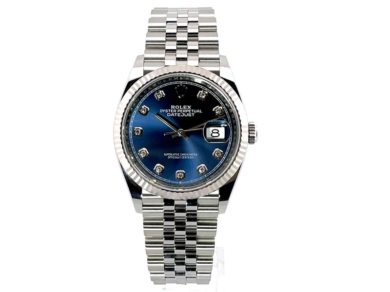 Rolex Datejust 36 Oystersteel Weißgold 126234 Diamant Blau Jubile-Band