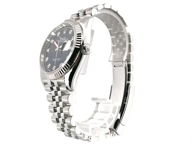 Rolex Datejust 36 Oystersteel Weißgold 126234 Diamant Blau Jubile-Band