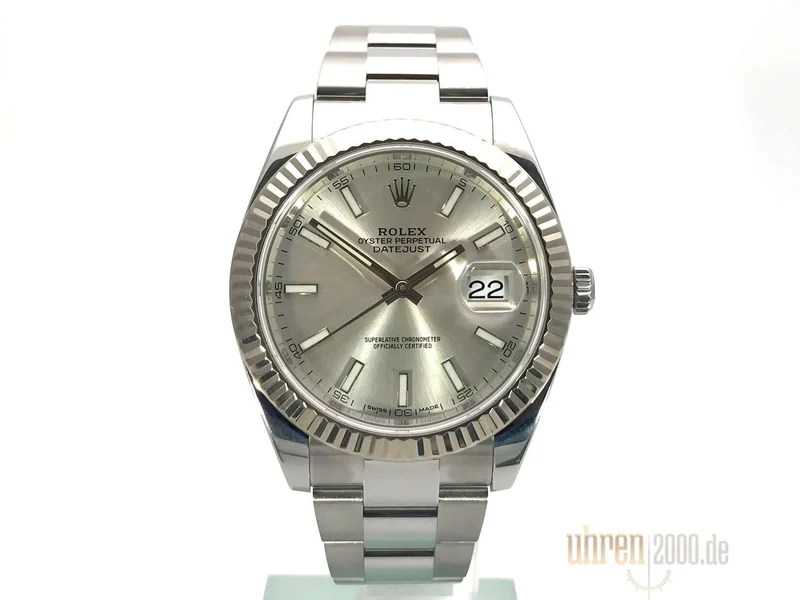 Rolex Datejust 41 Edelstahl Weißgold 126334 Silber aus 2017