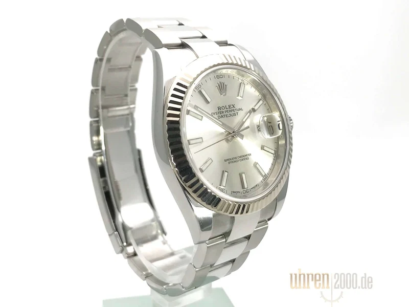 Rolex Datejust 41 Edelstahl Weißgold 126334 Silber aus 2017