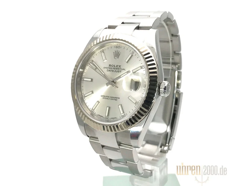 Rolex Datejust 41 Edelstahl Weißgold 126334 Silber aus 2017