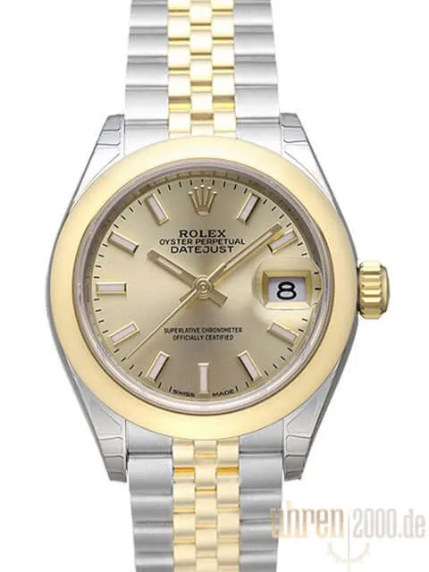 Rolex Datejust 28 Edelstahl Gelbgold 279163 Champagner Jubile-Band