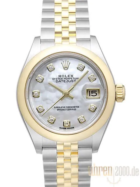Rolex Datejust 28 Edelstahl Gelbgold 279163 Perlmutt Diamant Jubile-Band