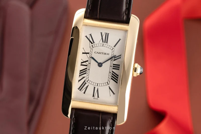 Cartier Tank Américaine 18 ct gold manual winding men's watch 1735 1 [2303533]