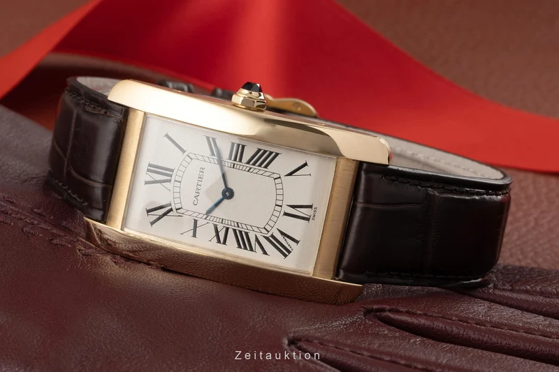 Cartier Tank Américaine 18 ct gold manual winding men's watch 1735 1 [2303533]
