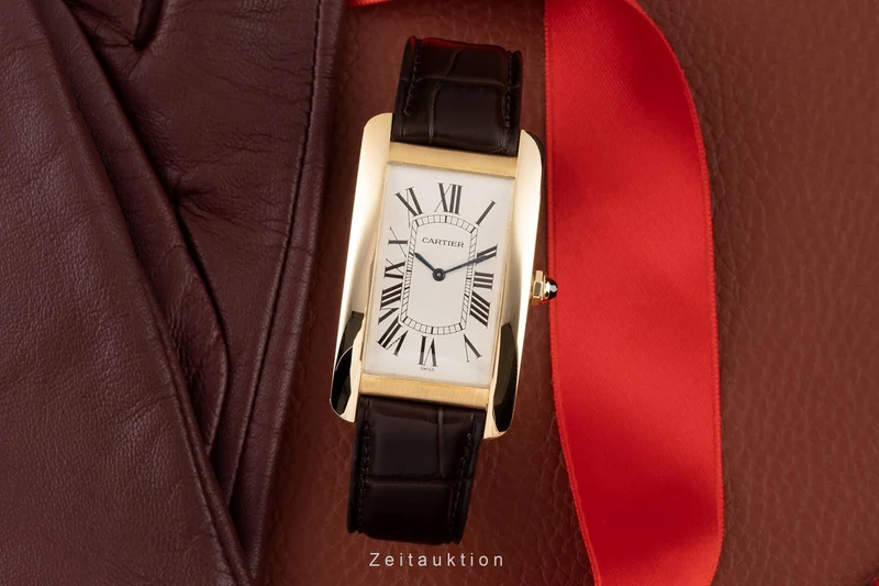 Cartier Tank Américaine 18 ct gold manual winding men's watch 1735 1 [2303533]