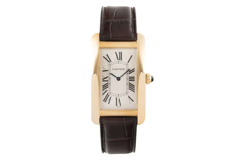 Cartier Tank Américaine 18 ct gold manual winding men's watch 1735 1 [2303533]
