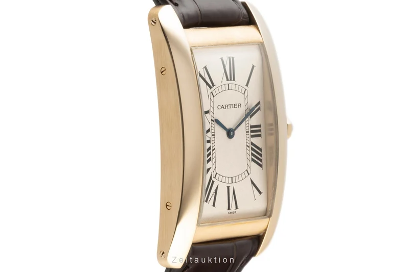 Cartier Tank Américaine 18 ct gold manual winding men's watch 1735 1 [2303533]