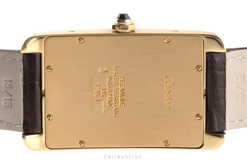 Cartier Tank Américaine 18 ct gold manual winding men's watch 1735 1 [2303533]
