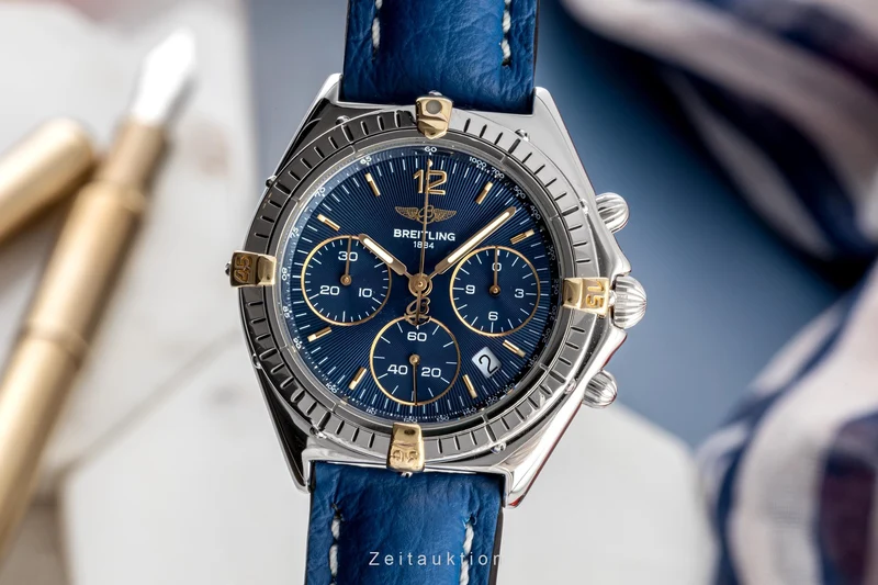 Breitling Sextant chronograph steel / gold quartz men's watch B55047 [2301024]