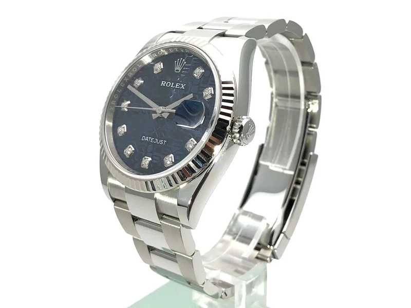 Rolex Datejust 36 Oystersteel Weißgold 126234 Blau Jubile Diamant