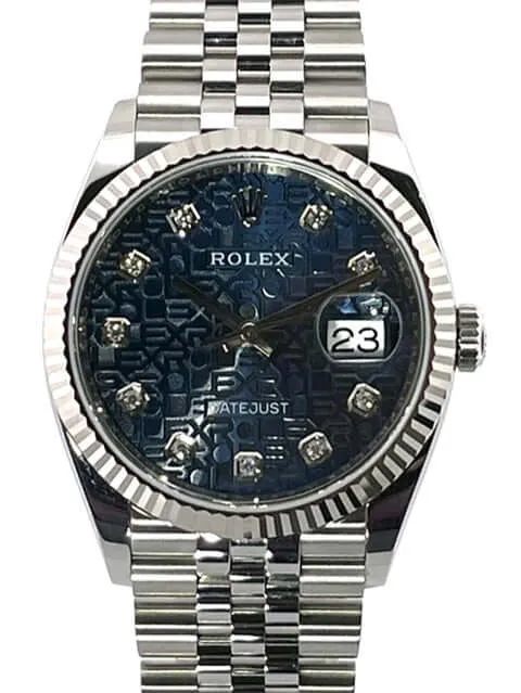 Rolex Datejust 36 Oystersteel Weißgold 126234 Jubile Diamant Blau Jubile-Band