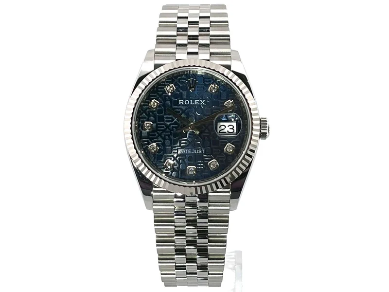 Rolex Datejust 36 Oystersteel Weißgold 126234 Jubile Diamant Blau Jubile-Band