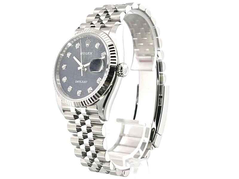 Rolex Datejust 36 Oystersteel Weißgold 126234 Jubile Diamant Blau Jubile-Band