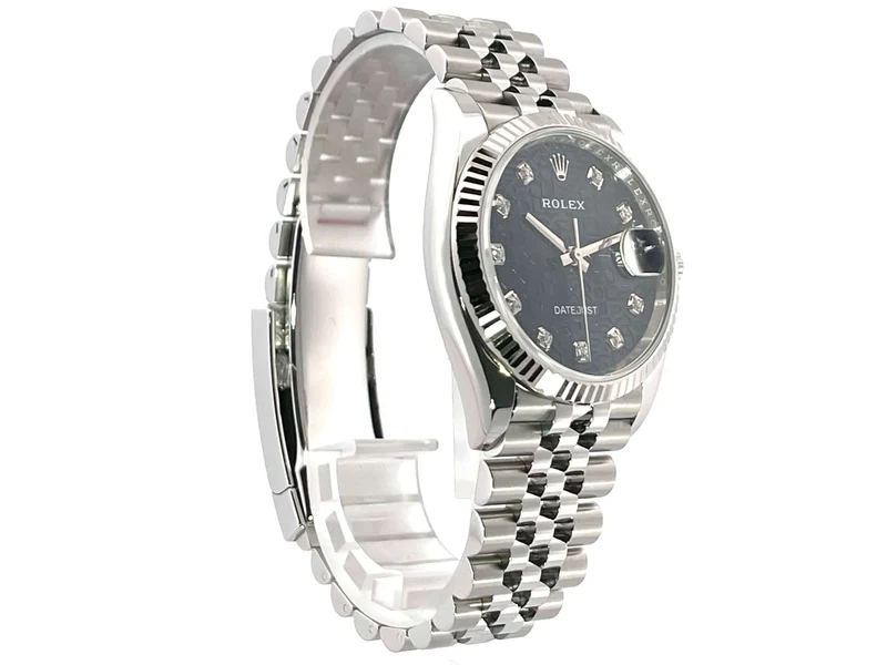 Rolex Datejust 36 Oystersteel Weißgold 126234 Jubile Diamant Blau Jubile-Band