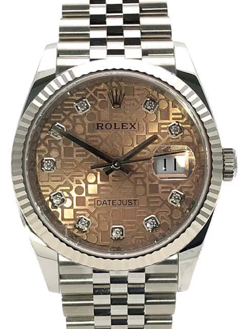 Rolex Datejust 36 Oystersteel Weißgold 126234 Jubile Diamant Pink Jubile-Band