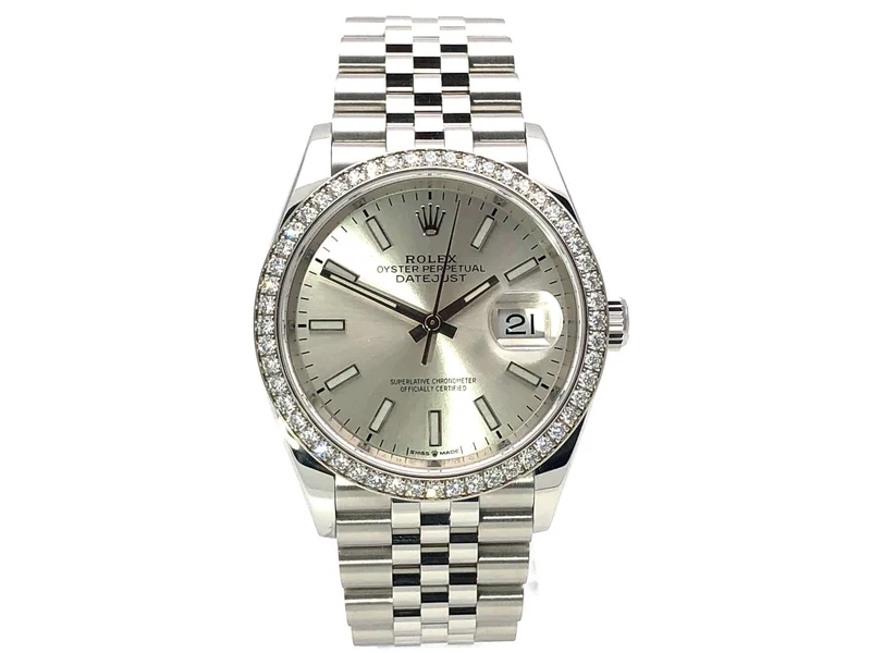 Rolex Datejust 36 Oystersteel Weißgold Diamant 126284RBR Silber Index Jubile-Band