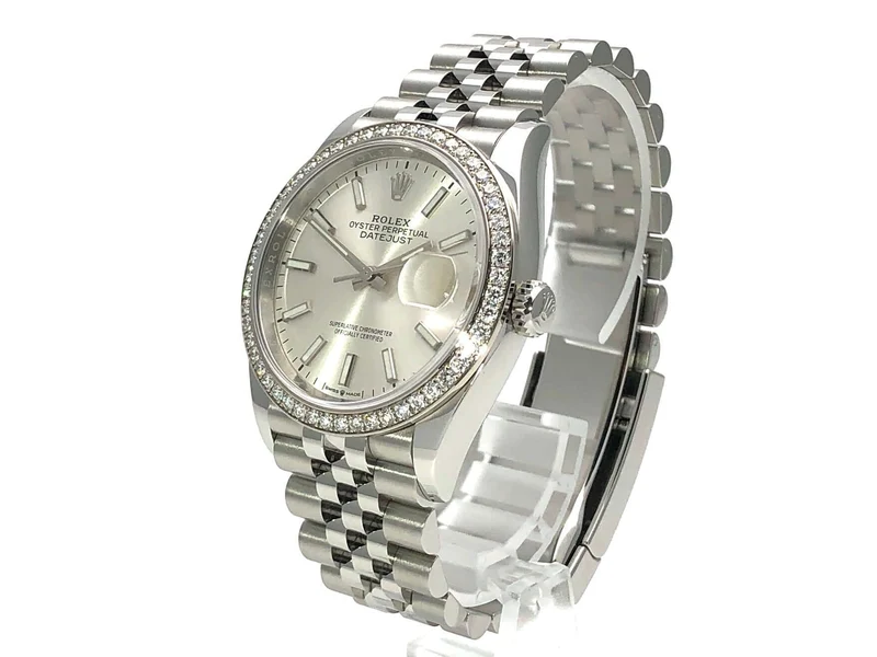 Rolex Datejust 36 Oystersteel Weißgold Diamant 126284RBR Silber Index Jubile-Band