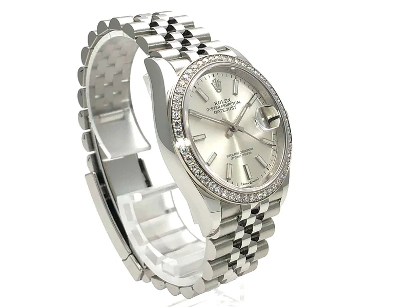 Rolex Datejust 36 Oystersteel Weißgold Diamant 126284RBR Silber Index Jubile-Band