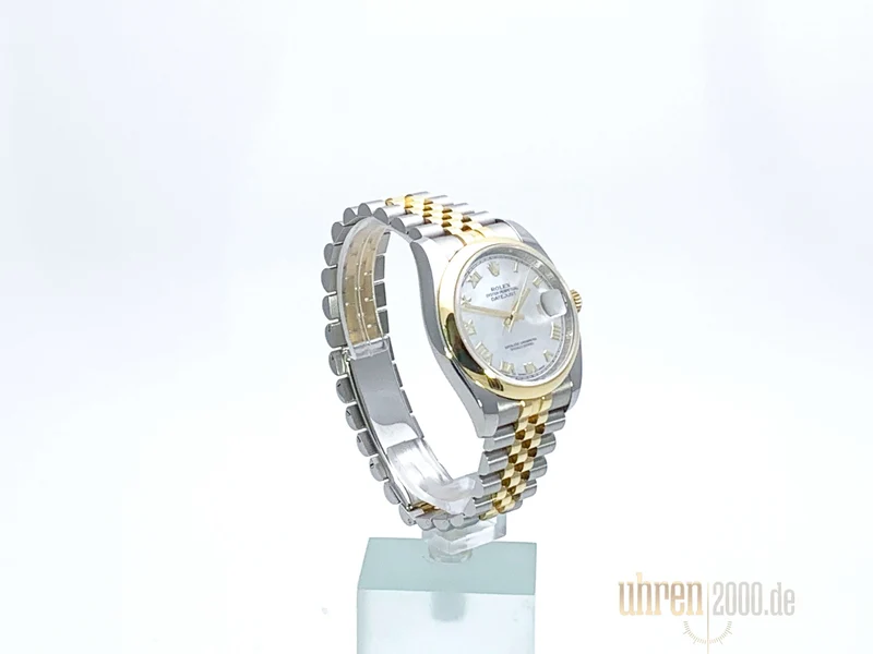 Rolex Datejust 36 Edelstahl Gelbgold 116203 Perlmutt Römisch Jubile-Band