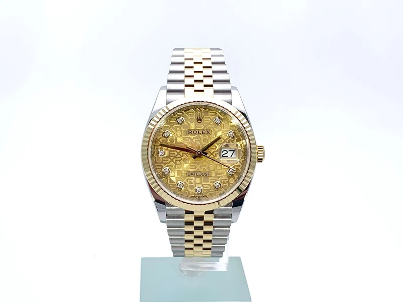 Rolex Datejust 36 126233 Champagner J Diamant Jubile-Band