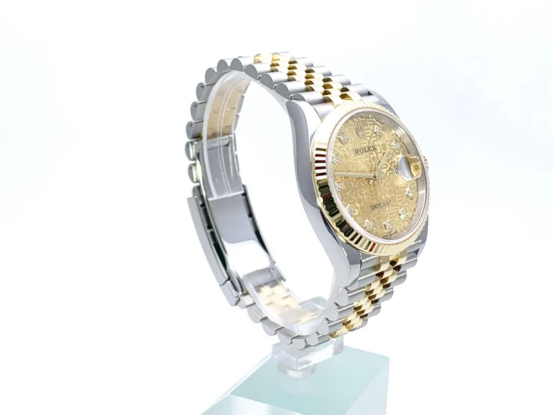 Rolex Datejust 36 126233 Champagner J Diamant Jubile-Band