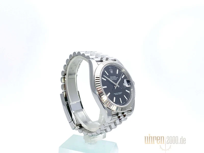 Rolex Datejust 41 Edelstahl Weißgold 126334 Schwarz 2018 Jubile-Band