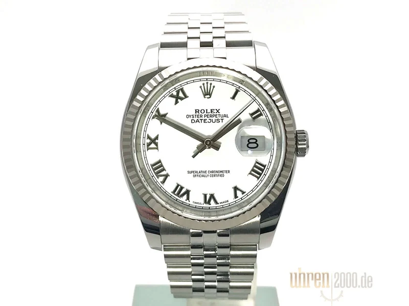Rolex Datejust 36 116234 Weiß Römisch Jubile-Band aus 2018